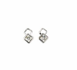 JEW26 - Alloy rhodium plated stud backed earings